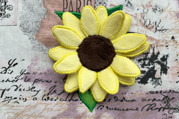 3 D Sunflower-embroidery Appliqué