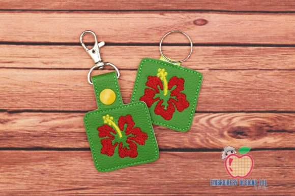 Beautiful Hibiscus ITH Key Fob Pattern