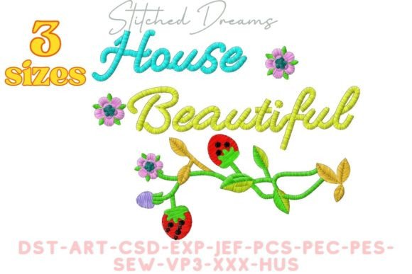 Beautiful House Embroidery Design