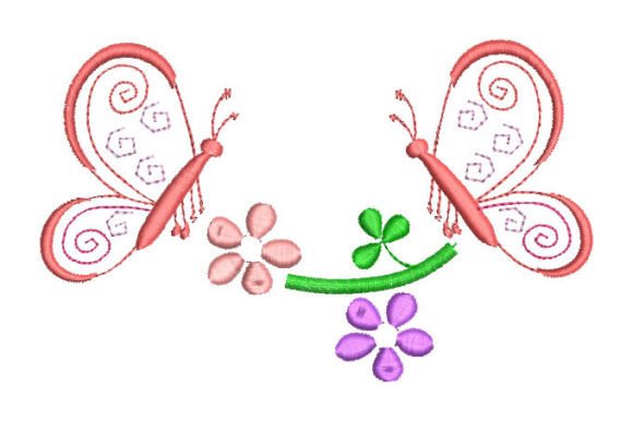Children’s Butterfly with Flowers Embroidery